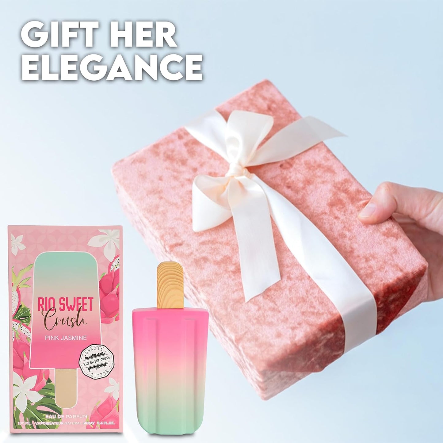 2PCS Rio Sweet Crush Pink Jasmine Eau de Parfum for Women - 100ml Floral & Fruity Perfume with Vanilla,Hibiscus and Musk Notes Long-Lasting Fragrance