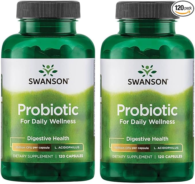 Swanson Probiotic - Digestive Health Supplement 1 Billion (120 Capsules) (2 Pack)