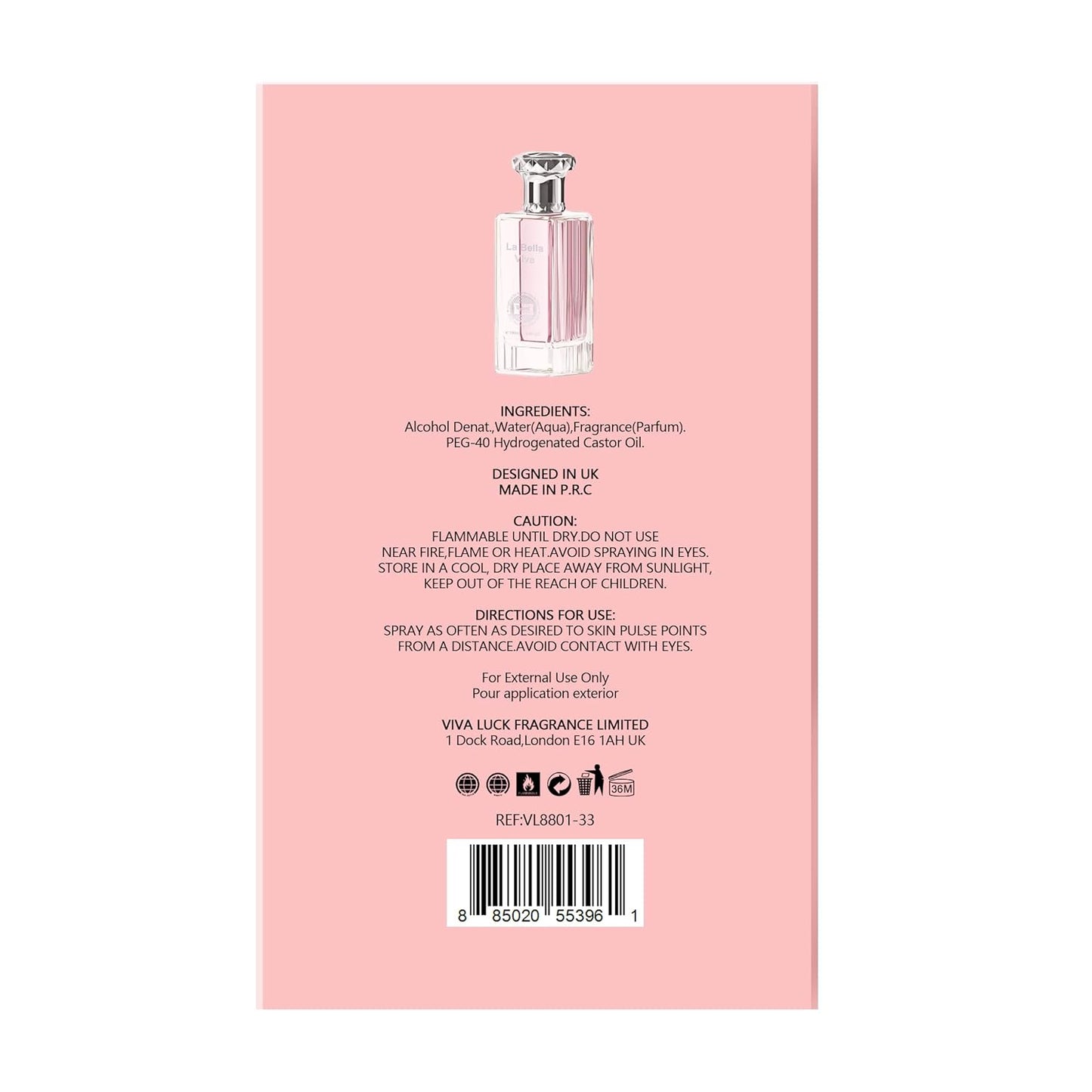 Hybrid & Company La Bella Viva Pour Femme Eau De Parfum Natural Spray Vaporisateur,3.4FL.OZ