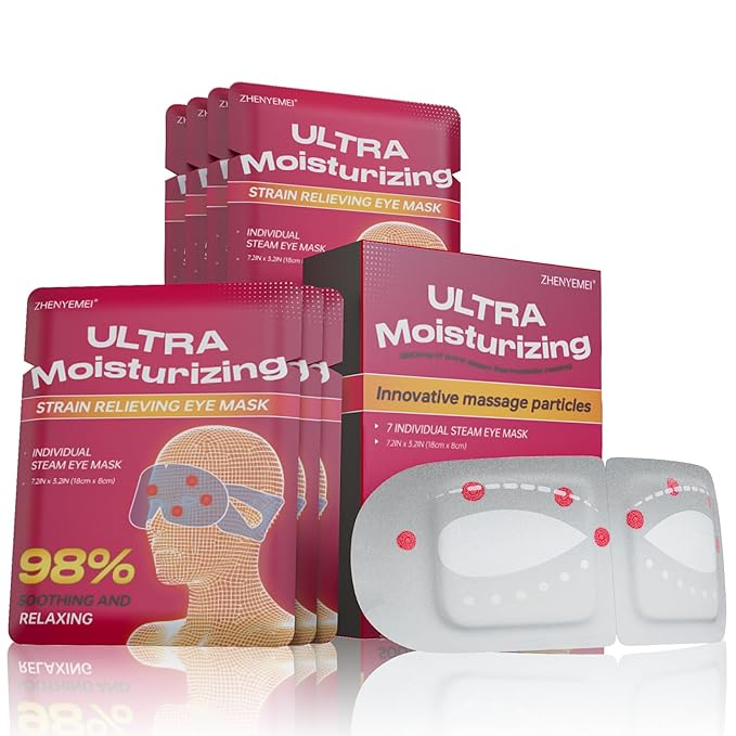 Steam Eye Mask 16 Packs and 7 Packs 3D Self Heated Eye Mask for Dry Eyes with 100+ Soft Beads,Steam Eye Mask for Sleeping,Relaxation, Disposable, Spa, Travel Gifts for Women, Men