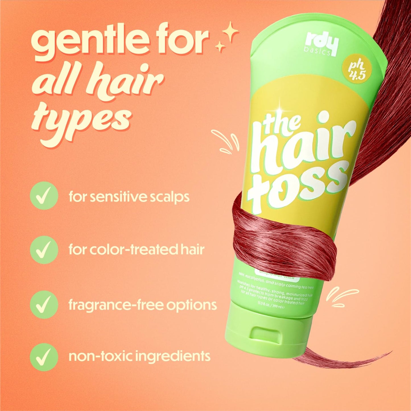 The Hair Toss Men & Women Shampoo And Conditioner Set 13.5floz/7floz - Mint - Formulated 4.5pH Moisturizing Paraben and Sulfate Free Shampoo and Conditioner Set, Hair Care Sets