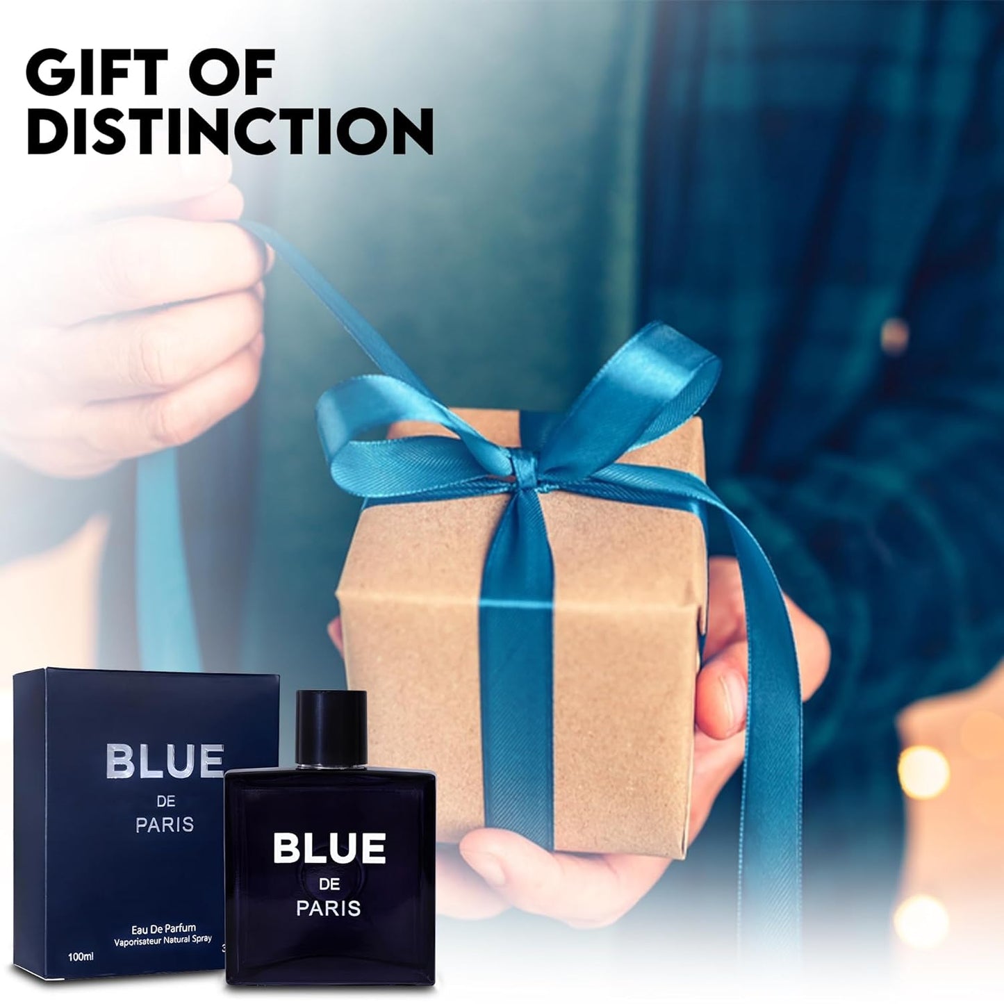 Blue De Paris Men Perfume Cologne for Men Natural Spray Masculine Scent Wonderful Fragrance Gift Eau De Parfum for Daily Use 3.4 Fluid Ounce
