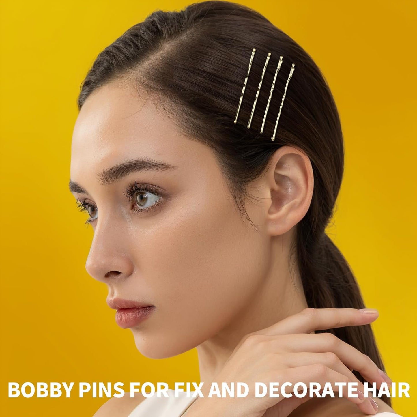 Teenitor 100Pcs Blonde Bobby Pins, Bobby Pins Blonde Gold Hair Pins, Gold Hair Pins for Women 2inch