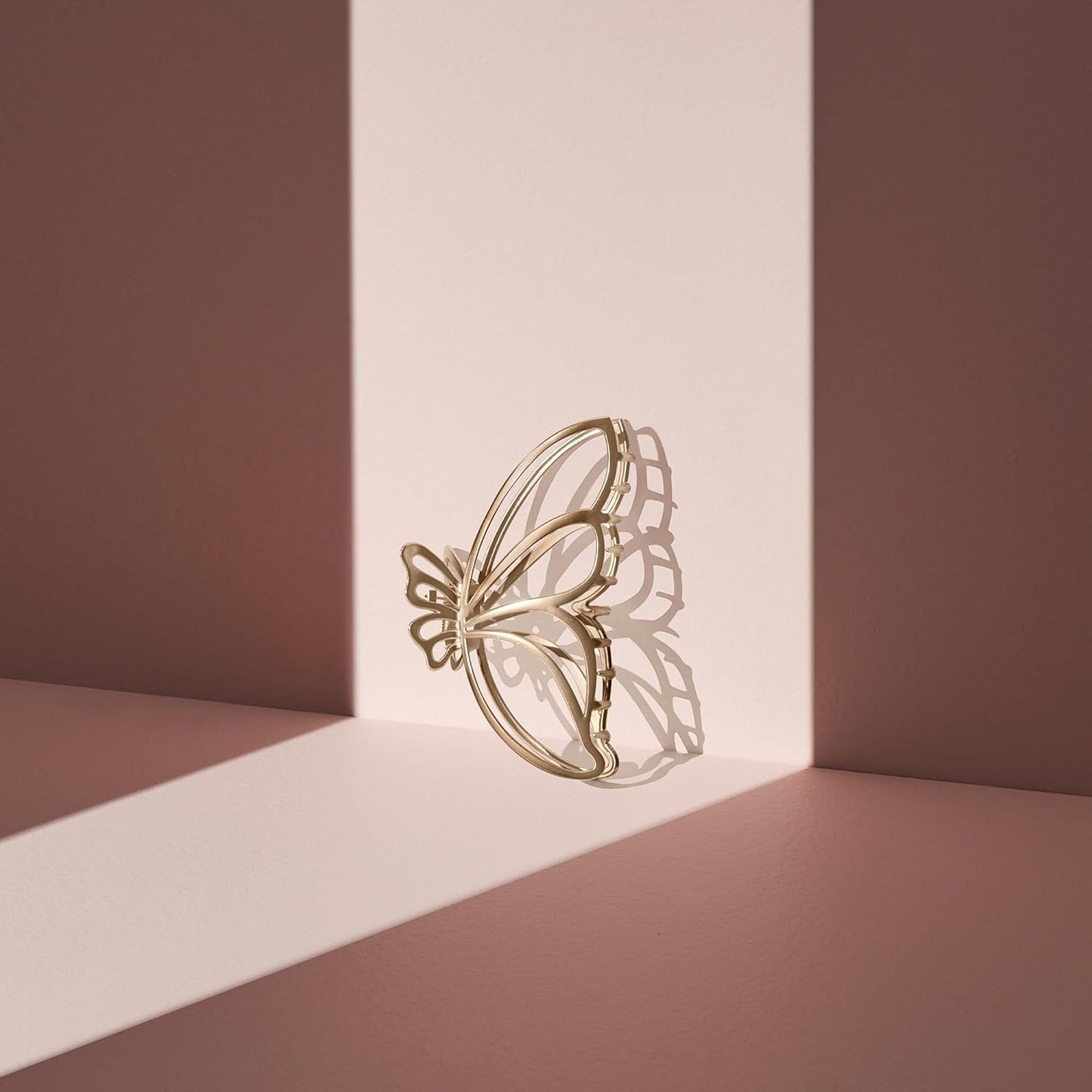The Hair Edit Gilded Wing Clip - Extra Large Soft Gold Metal Butterfly Claw Clip