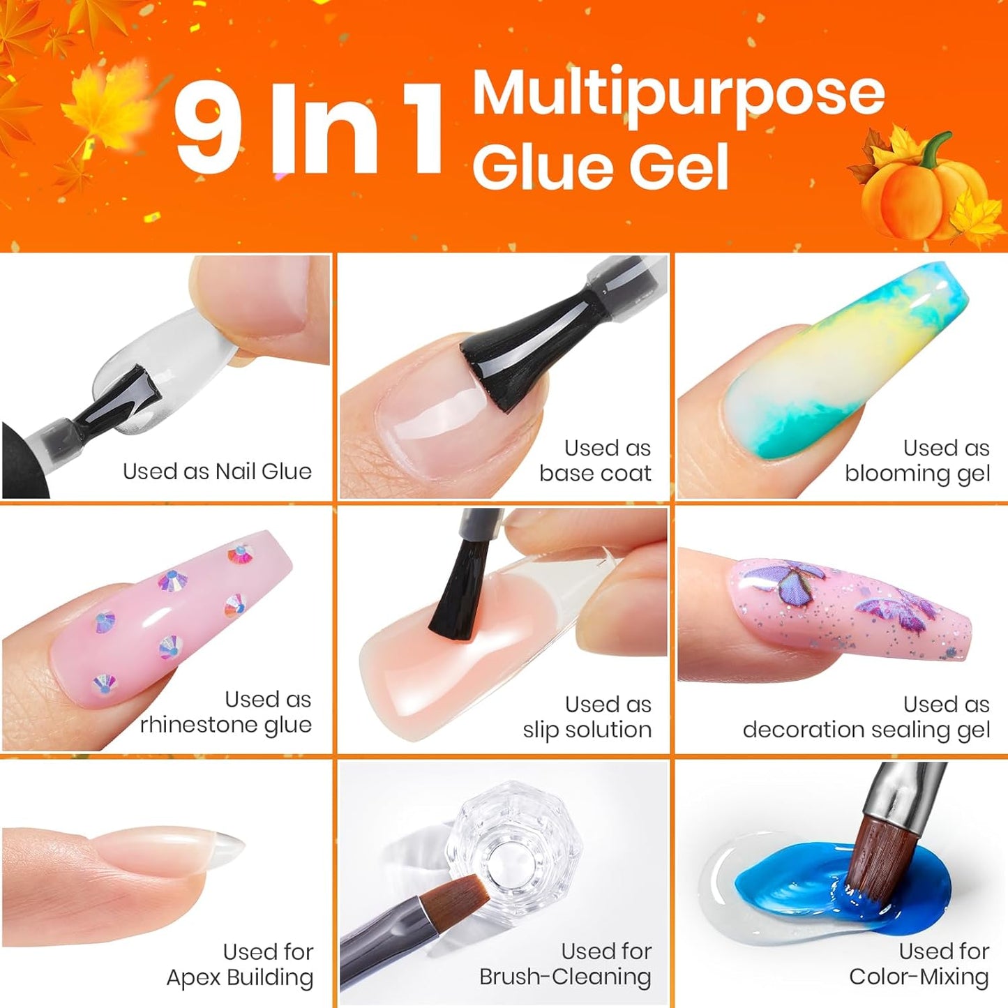 Beetles Gel Nail Extension Kit Almond Shape, Easy 9 in 1 Glue Uv Led Set Etch X Nail Tips Short Almond Half Matte Tips, Gift for Women & Girls, 504 pcs