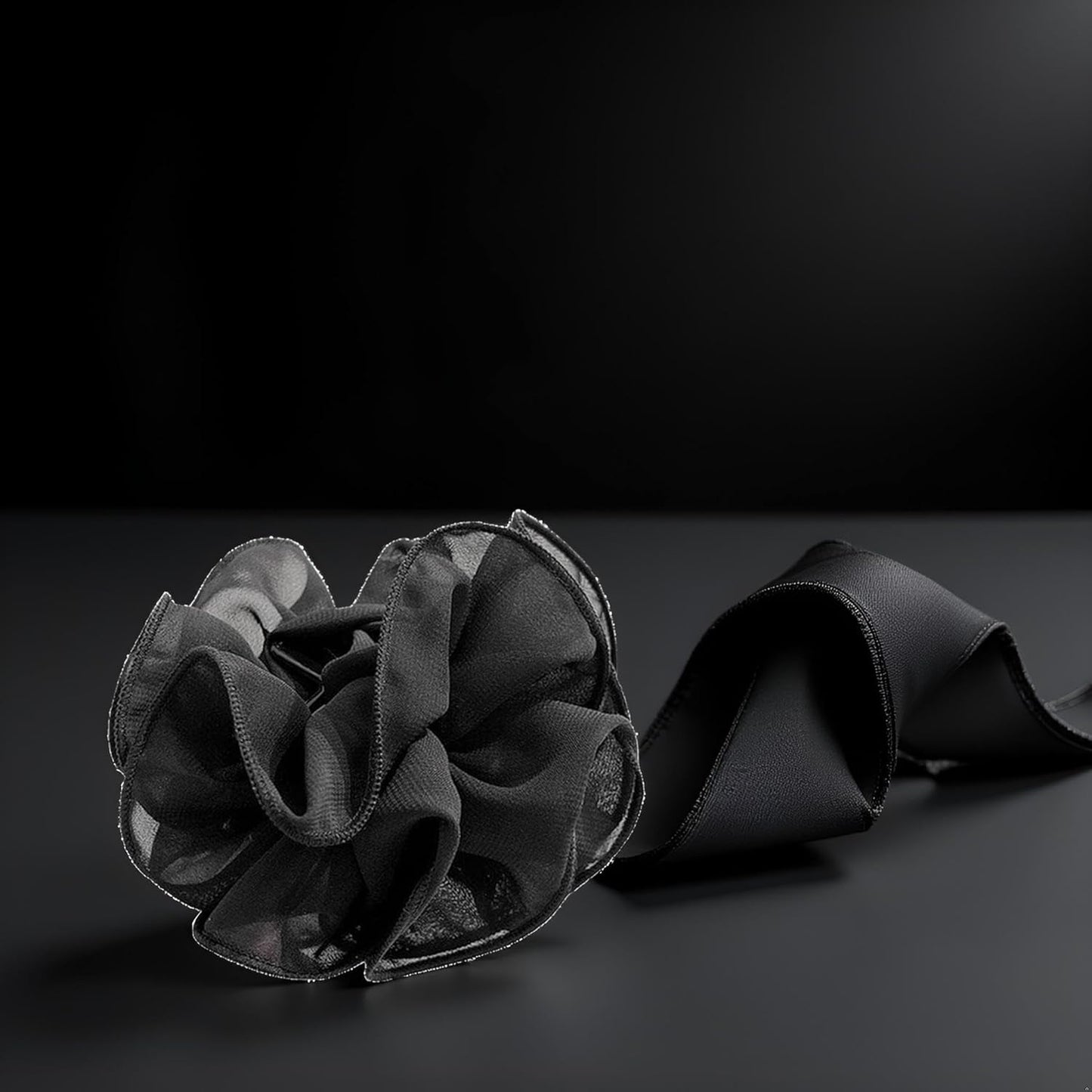 Black Large Chiffon Claw Clip Hair Bow Large Size Black Fabric Ribbon Flower Rose For Women Clamps Accessories Clips Jaw Claw, Hair Clips, Clips and Barrettes