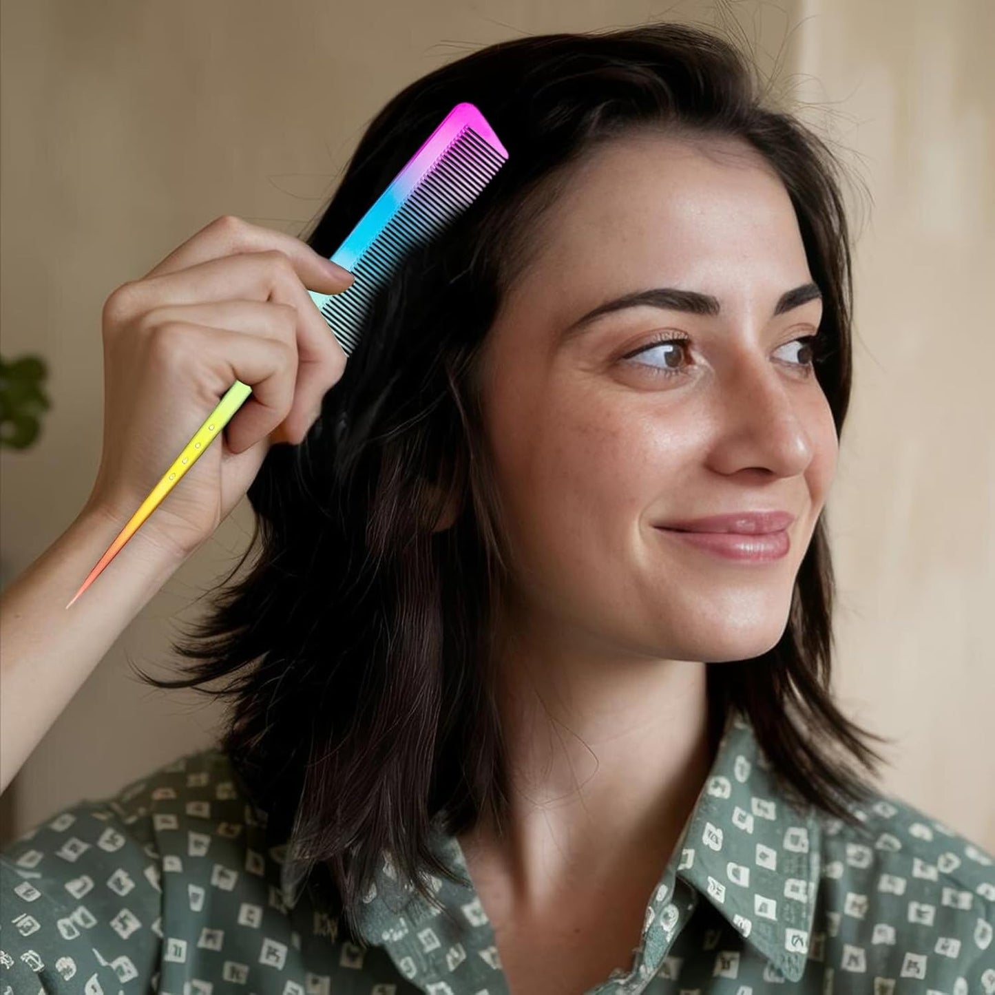 3 Pcs Rainbow Hair Comb, Heat-Resistant Fine Tooth Comb Rat Tail Combs Styling Combs Beard Combes Mustache Combes Hairdressing Tools for Women Men Hairs Stylist Barber Salon All Hair Types