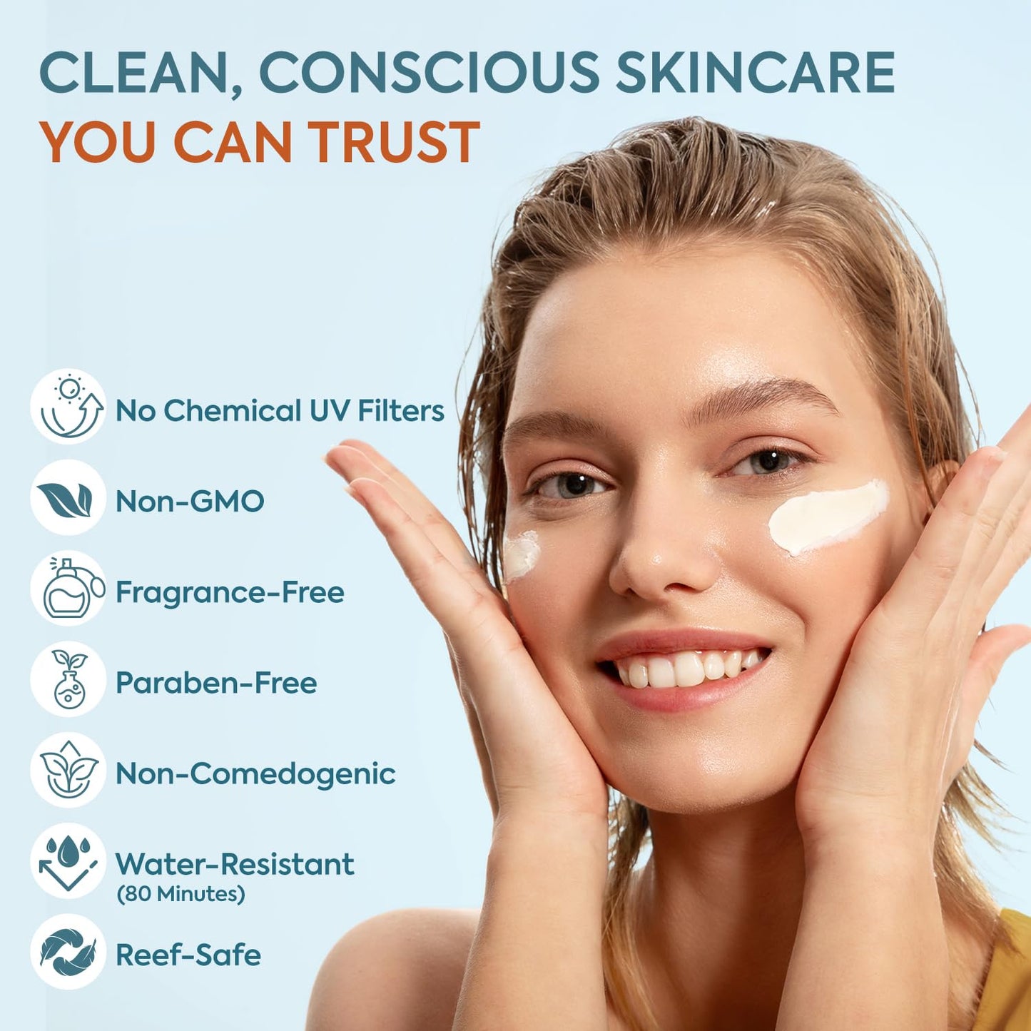 Beef Tallow Sunscreen with Zinc Oxide: Natural Non-Toxic SPF 50 Tallow Sunblock Cream for Face & Body - with 10 Food-Grade Botanical Extracts (SPF 50 (Pack of 2))