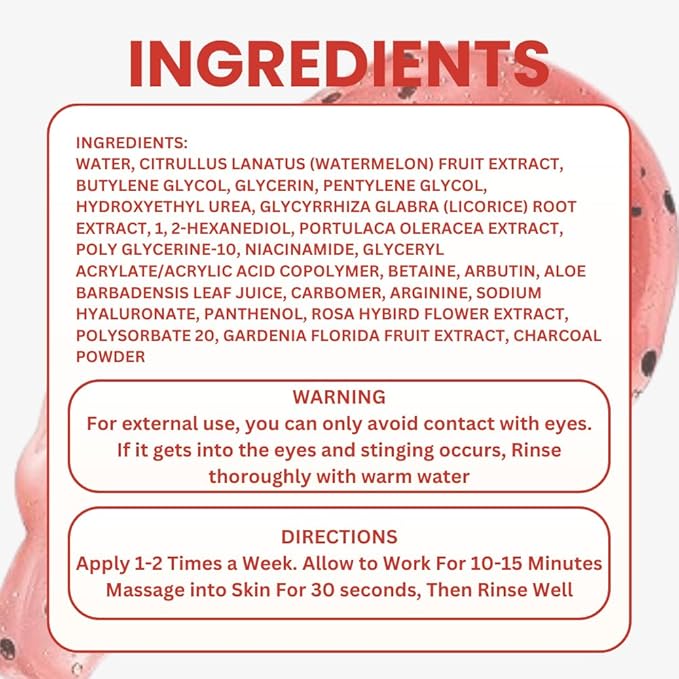 Watermelon Jelly Facial Mask, Hydrating & Anti-Aging Gel Face Mask with Niacinamide, Hyaluronic Acid, Licorice Root Extract For Suitable for Sensitive & all Skin Types Lightweight & Moisturizing Mask
