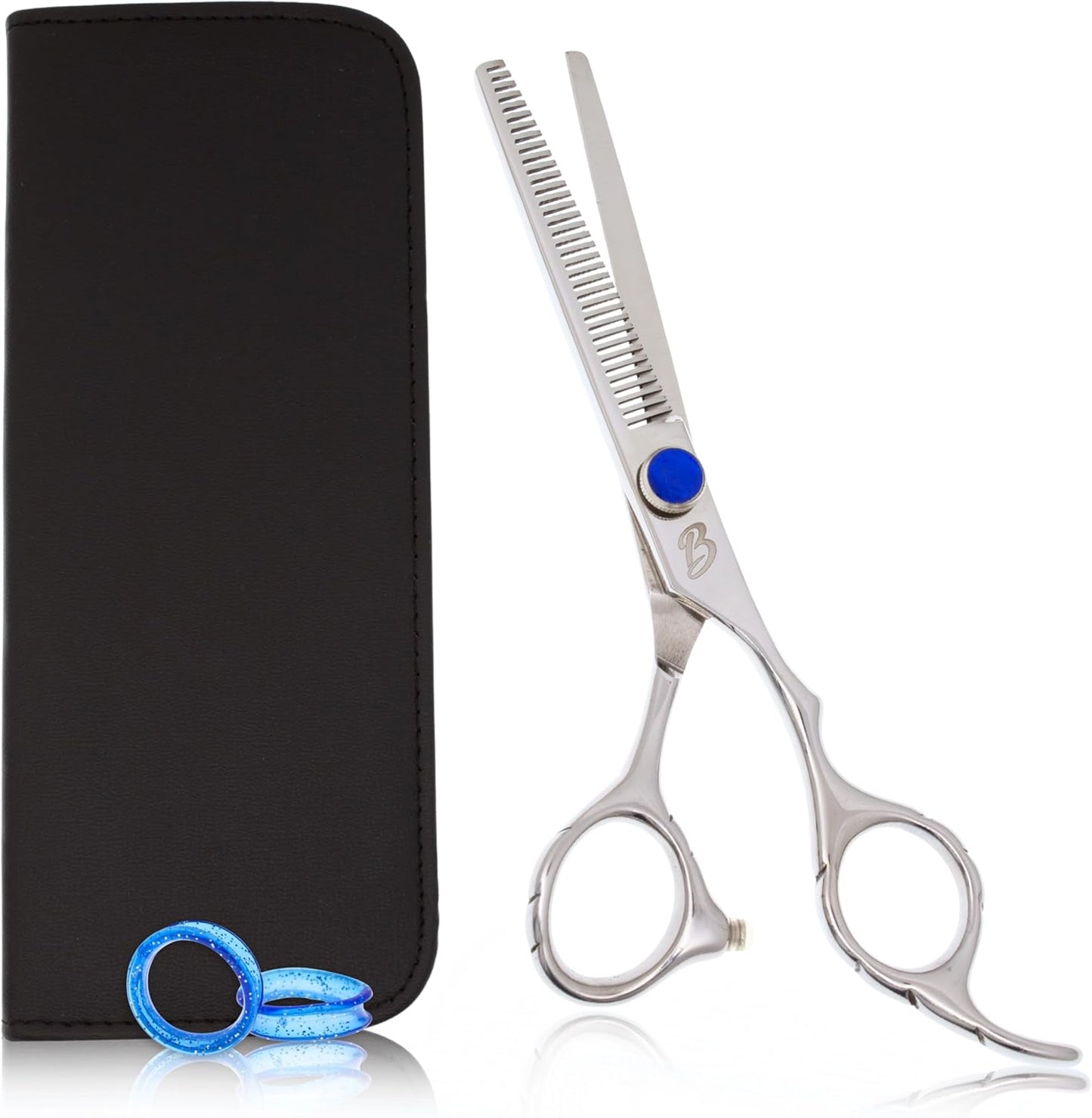 Thinning Shears For Hair Cutting 35 Tooth 6 inches | Silver Thinning Hair Scissors Japanese Stainless Steel (Silver Right Thinner 6 Inch)