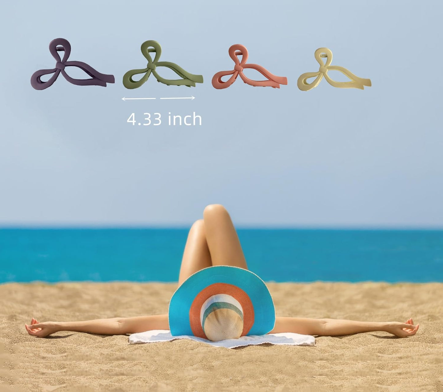 Hair Claw Clips with Rhinestone Hair Jaw Clips Hair Clips for Women and Girls, Strong Hold Tortoise Banana Hair Clips for Thick Hair 4 pcs