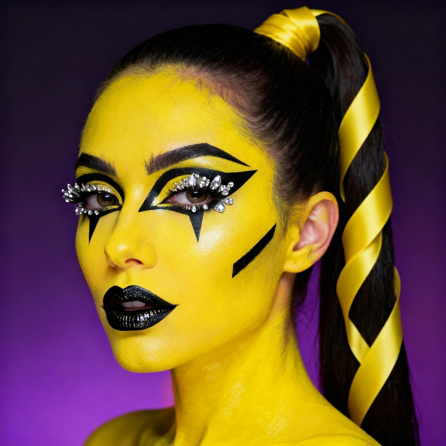 Go Ho Yellow Face Paint Stick,Cream Yellow Body Paint Washable Easily,Highly Pigmented,Smooth and Safe for Skin,Halloween Costumes Cosplay SFX Makeup