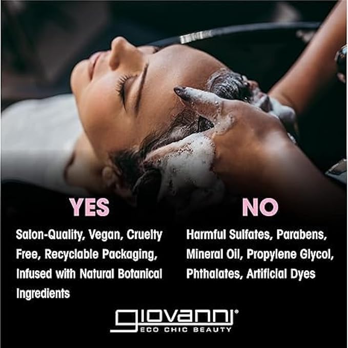 GIOVANNI ECO CHIC Frizz Be Gone - Super Smoothing Anti-Frizz Hair Serum, Adds Shine, Seals in Color, Infused with Natural Botanical Ingredients, Salon Quality, No Parabens - 2.75 fl oz (1 Pack)