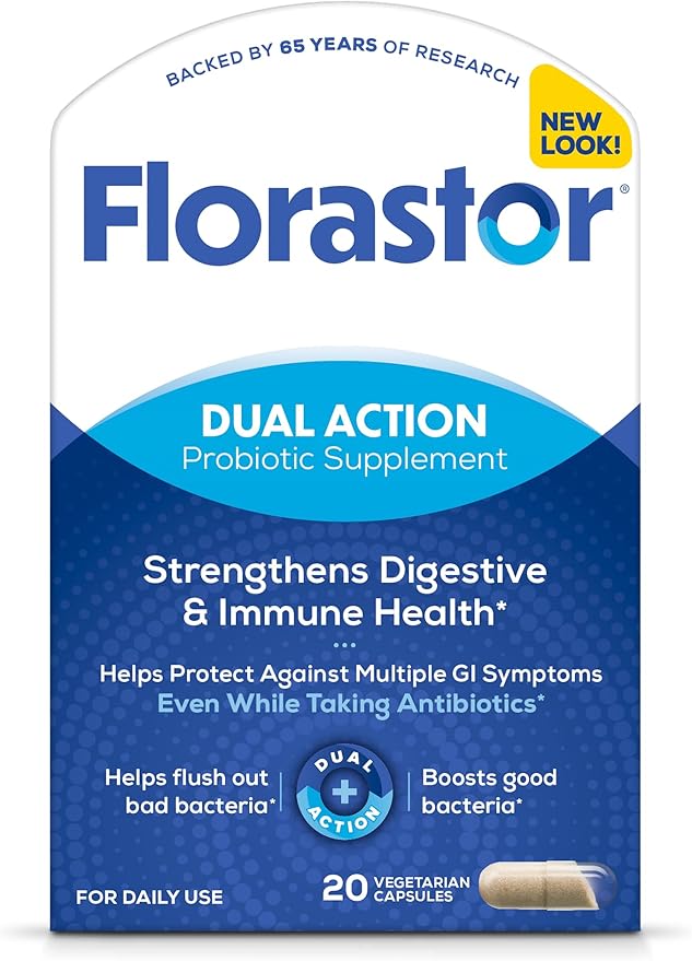 Florastor Probiotics for Digestive & Immune 20 Capsules, 1 Probiotic