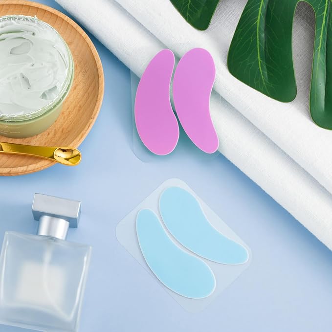 2 Pairs Under Eye Patches Reusable, Blue Purple Silicone Eye Mask for Wrinkles Dark Circles Puffiness Fine Lines Self Skin Care Stuff for Women Teens