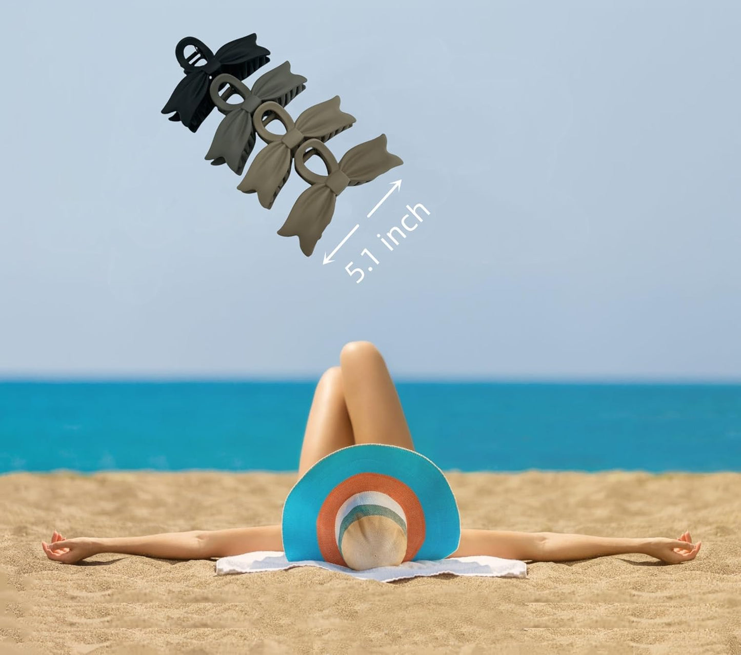 Hair Clip Big Hair Claw Clips for Women and Girls, Non-Slip Strong Hold Tortoise Banana Hair Jaw Clips for Thick Hair 4 pcs