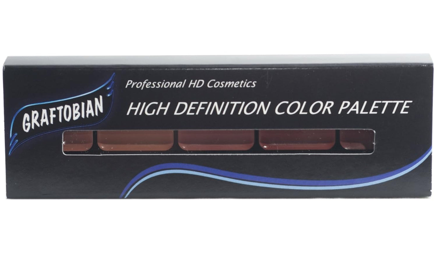 Graftobian HD Glamour Crème Foundation Palette (Blush) - High Definition 5 Color Makeup Palette, Cream Based Foundation Pink and Red Blush Palette for Cheeks, Full Coverage - For All Skin Shades