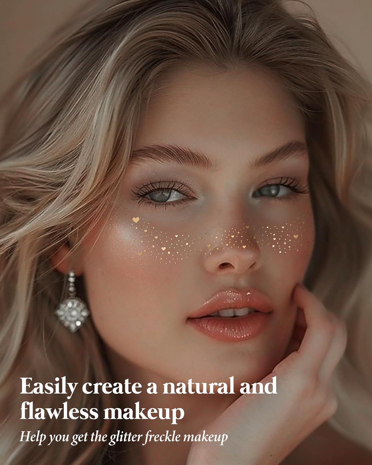 Body Face Glitter for Kids Women Girls, Waterproof Glow Up Singer Concerts Festival Rave Accessories (Gold - Hearted)