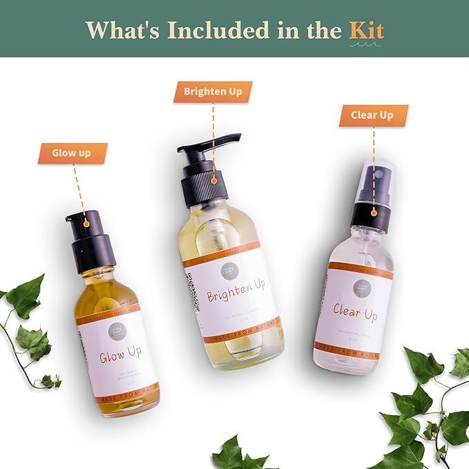 Healing Happy Method - Teen Skin Care Set with Cleanser, Toner, and Moisturizer | Hydrates, Controls Oil, Fights Breakouts, with Natural Ingredients | Skincare Gift Set for Teens, Daily Skincare Kit