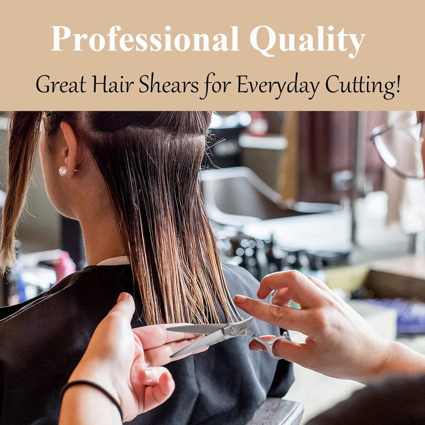 JASON 6" Hair Cutting Scissors with Ultimate Sharp Sword Blade, Professional Haircut Scissor Hair Trimming Shear for Barber, Hairdresser, Stylist, Women and Men, Japanese 440C Stainless Steel