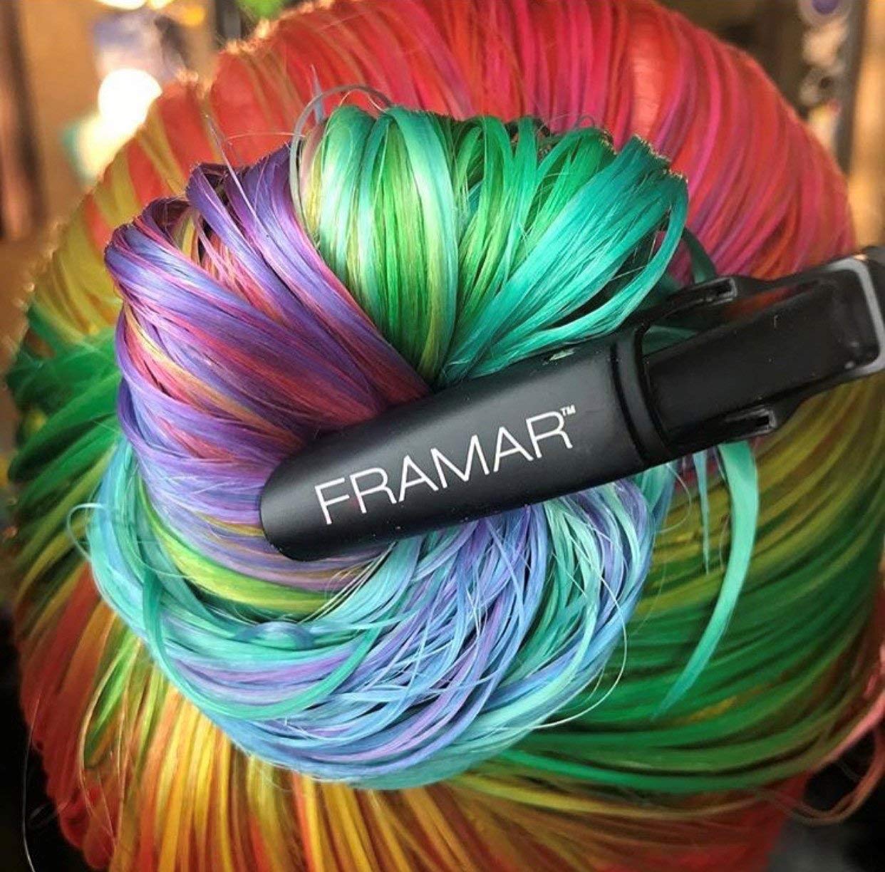 Framar Gator Grips Black Styling Hair Clips - Professional Black Hair Clips with Hair Styling and Sectioning, Rubberized - Wide Teeth & Durable for Hair Salon – 4 Pack