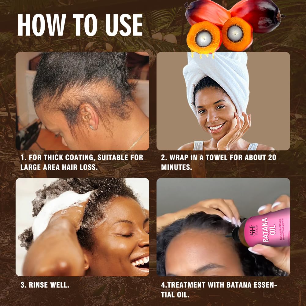 SEVICH Hair Butter with 100% Pure Raw Batana Oil - From Honduras for Growth, Repairing Damaged Tresses, Nourishing Thin Scalp and Promoting Regrowth, Suitable for All Hair Types, 2.1Oz