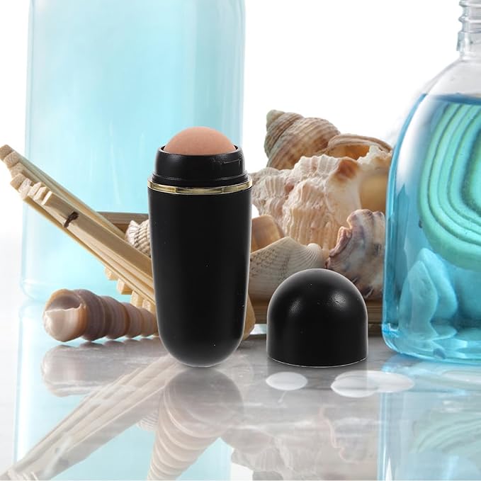 4PCS Volcanic Stone Ball Facial Oil Absorbing Roller, Mini Oil Control Tool for Daily Use, Smooth and Wear-Resistant, Beige, 3.14 * 1.18 * 0.78inch