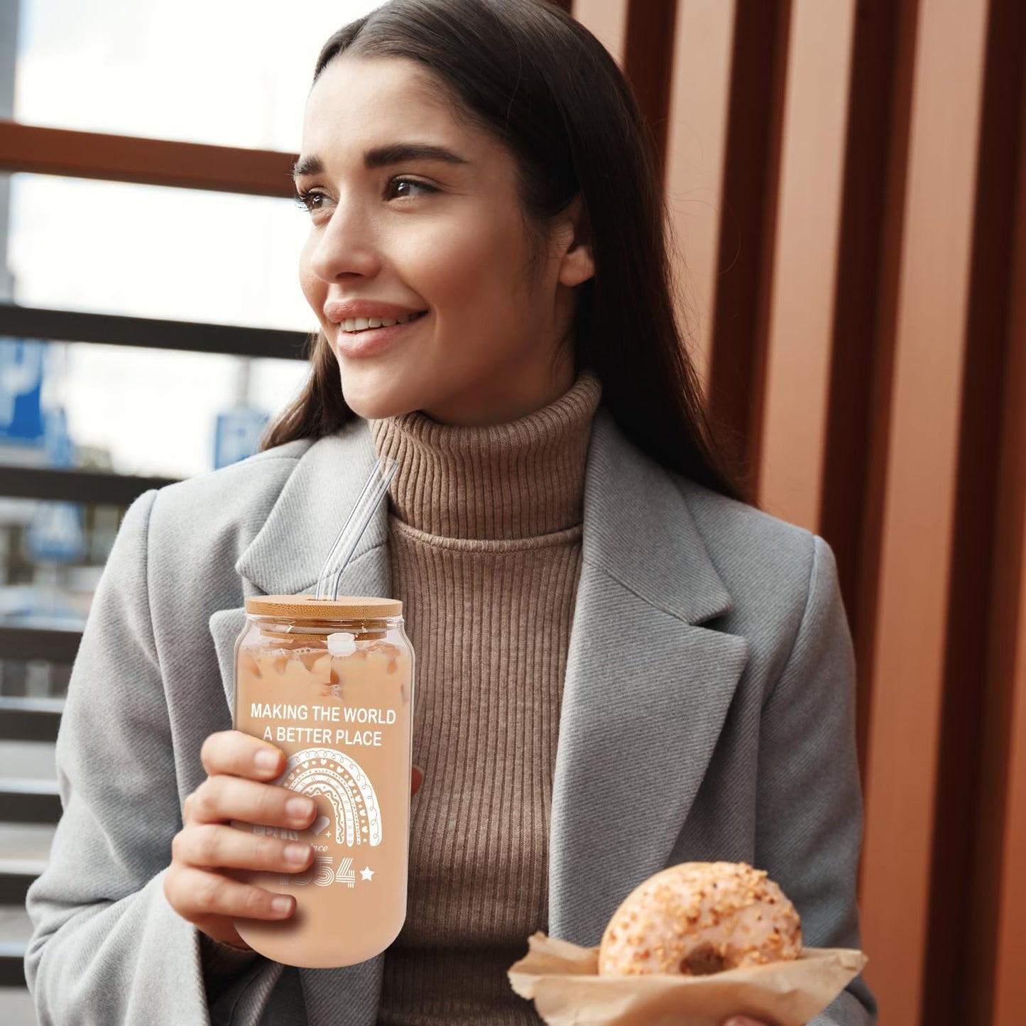 70th Birthday Gifts for Women 70 Year Old Birthday Cups for Her 1954 Birthday Present Happy 70th Birthday Glass Cups with Lids and Straws 70th Birthday Gifts Ideas Anniversary Party 16 Oz Can Glass