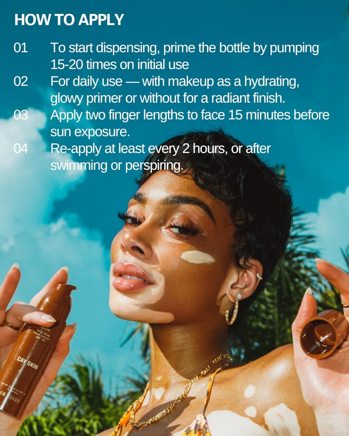 Cay Skin Isle Glow Face Moisturizer SPF 45 – Illuminating Moisturizer, Broad Spectrum Sunscreen + Makeup Primer – Lightweight, Pearlescent Formula with Radiant Finish for All Skin Types – 2-Pk, 1.5 oz