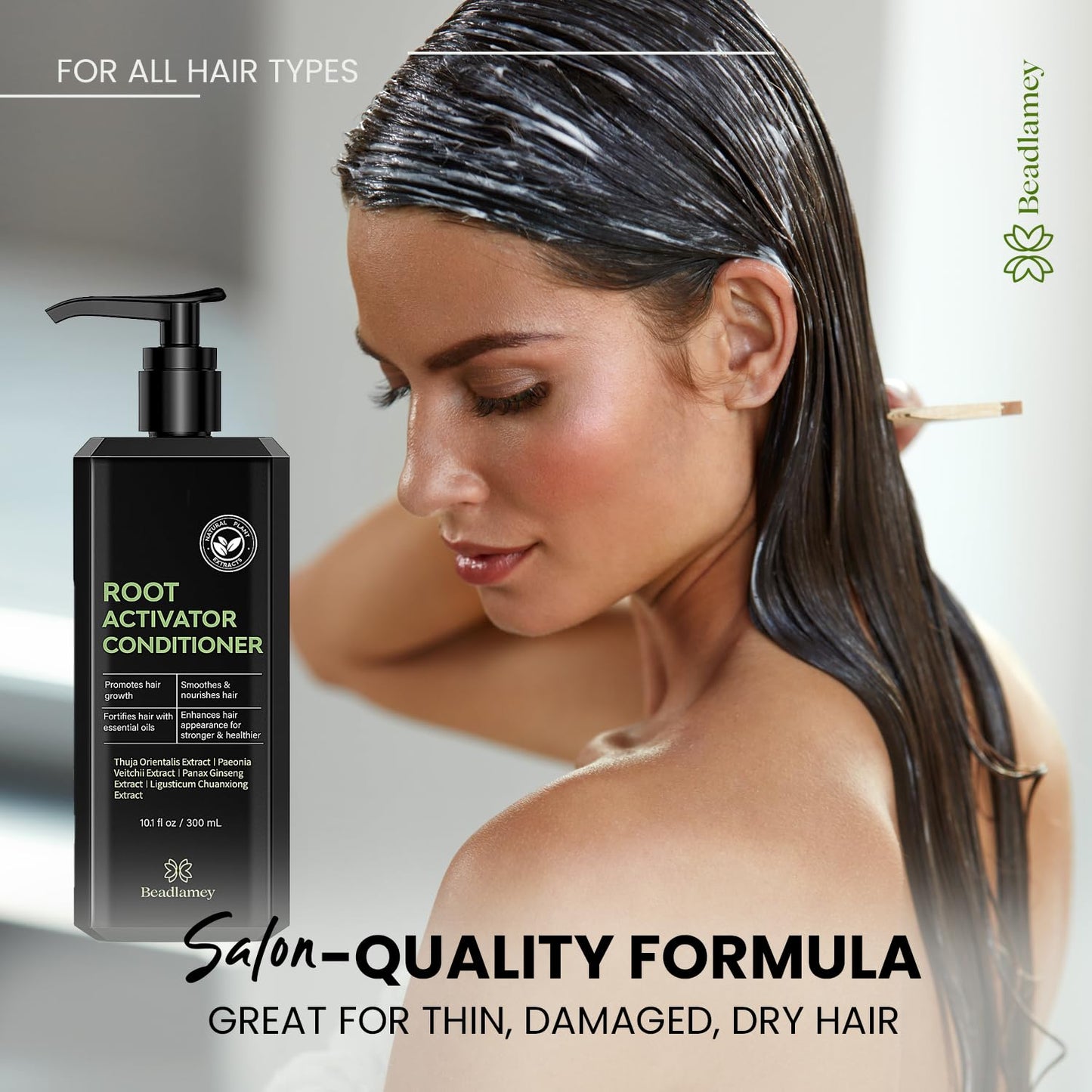 Root Activator Conditioner for Men and Women: Hair Growth Conditioner for Hair Loss and Thinning Hair - Smoothes, Nourishes & Fortifies Hair for Healthier Look- 10.1 fl oz / 300 mL