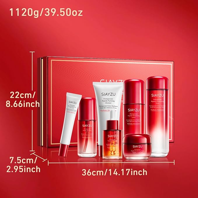 Facial Skin Care Set Anti-Wrinkle Beauty & Personal Care with Cleanser, Toner, Lotion, Essence, Face Cream, Eye Cream, Gift Sets Care Package for Women Mother girls Travel Skincare Kits