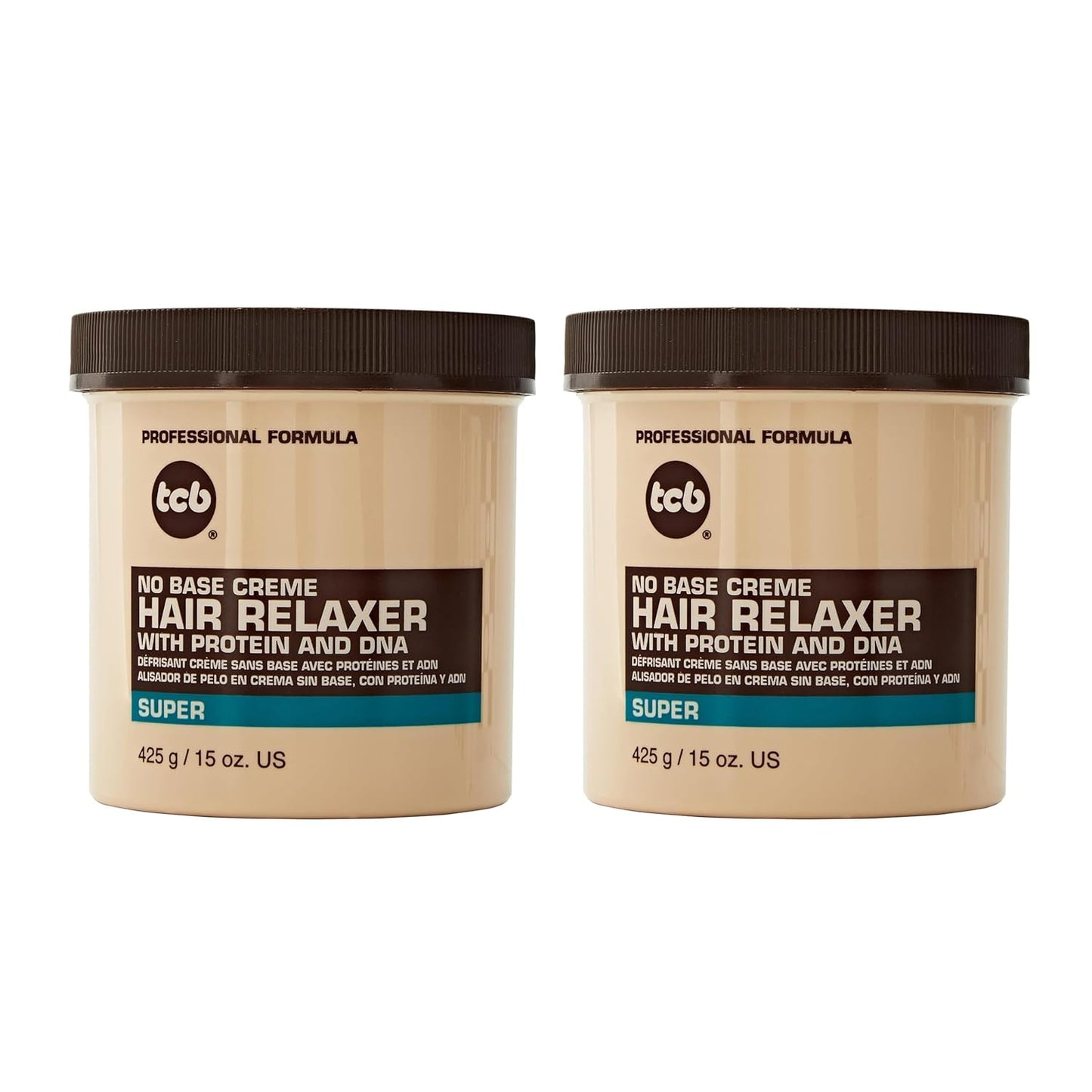 No Base Creme - Hair Relaxer - with Protein and DNA Super 15.oz (Pack of 2) - Professional Formula - Hair Care
