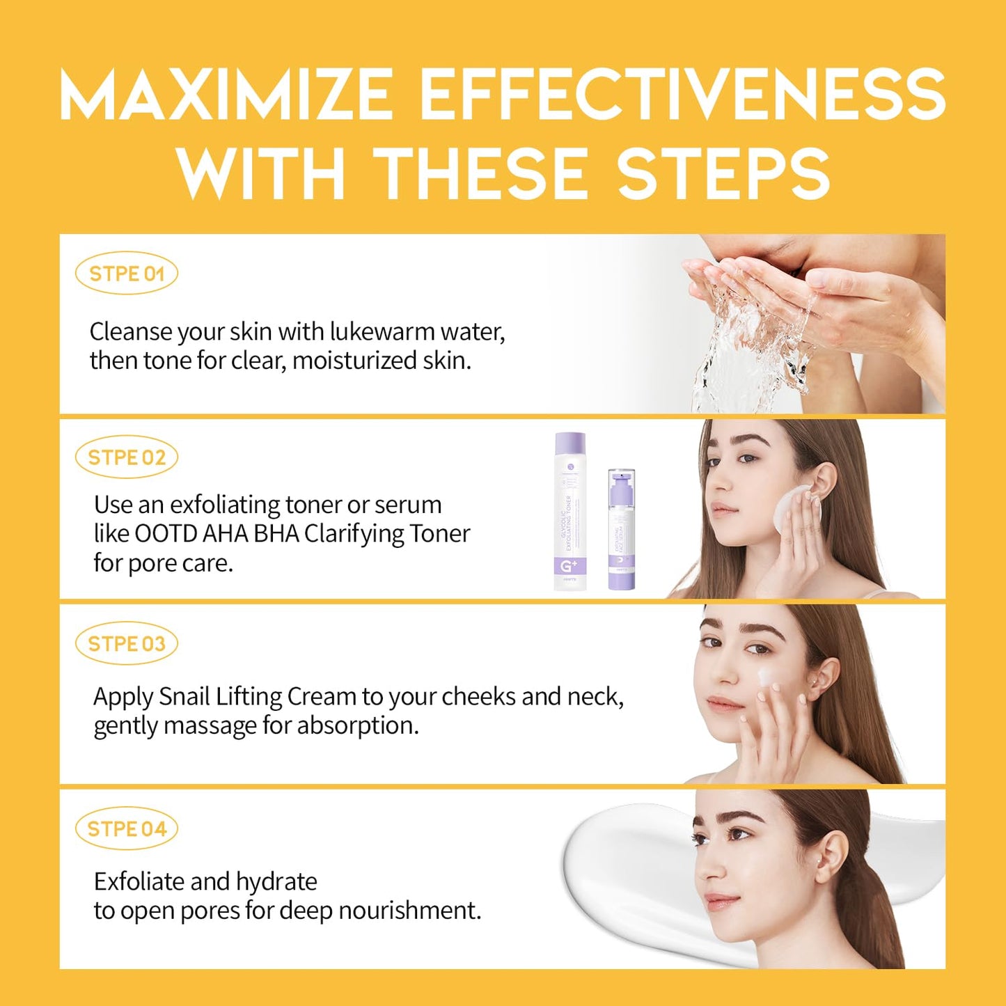 #OOTD Snail Mucin Moisturizer Cream For Face, Lifting & Deep Hydrating Ceam For Face And Neck, Anti Aging, Smoothing, Korean Skincare For Glass Skin (3.38 Fl Oz)