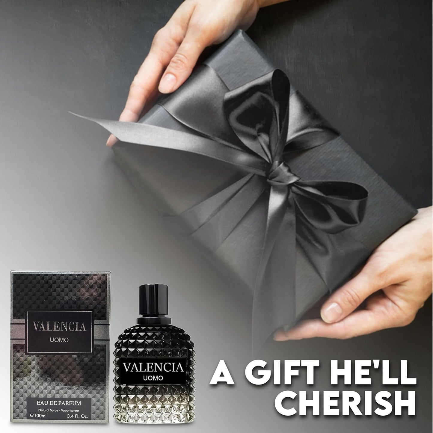 Valencia Uomo Sensual Woody Fragrance for Men | Long Lasting Cologne Aromatic Scent, Eau de Parfum Natural Spray - Great Holiday Gift, 3.4 Fl Oz/100 Ml