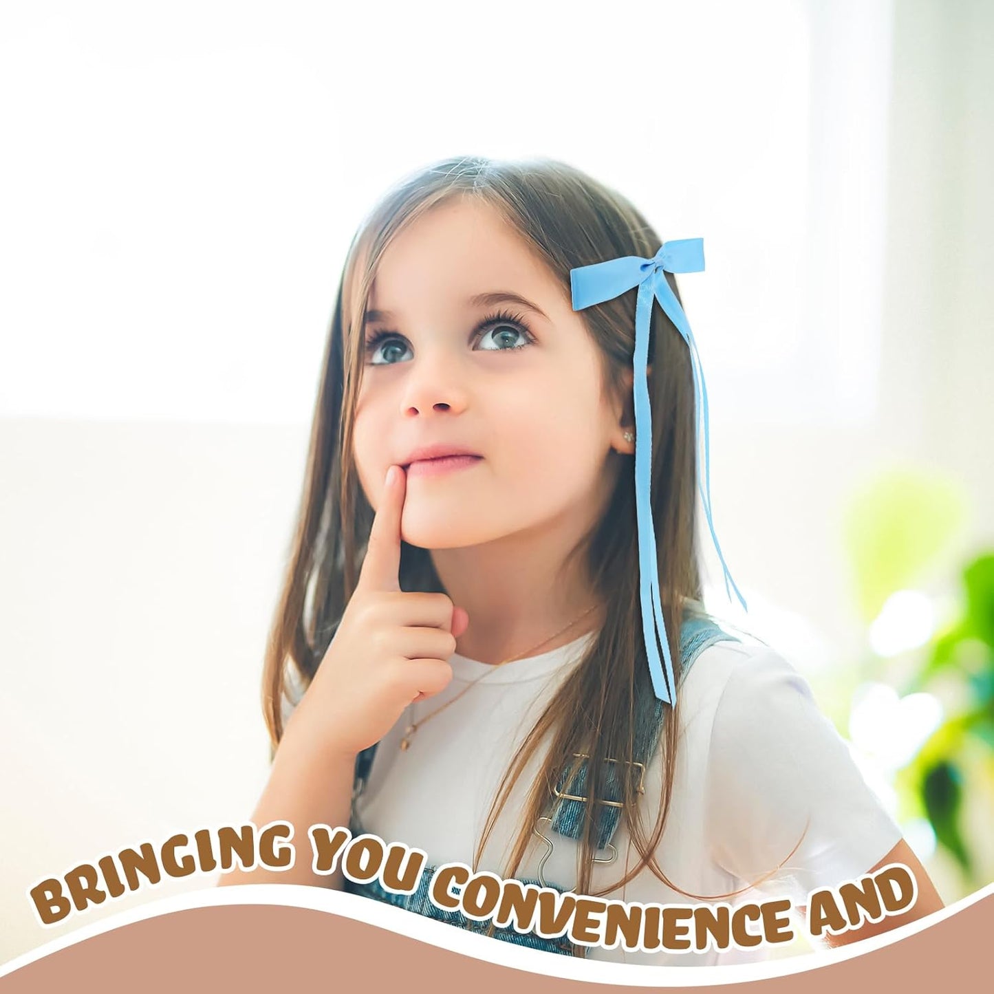 24 PCS Hair Bows Clips Ribbon,Mini Satin Hair Bows With Long Tail for Women and Girls Hairstyle Accessory Gift (Blue)