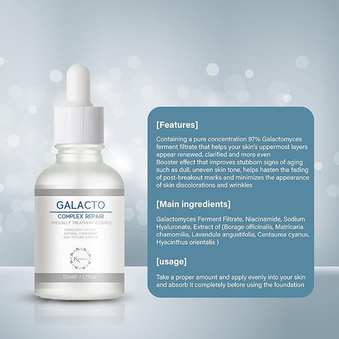 Galactomyces 94% + Niacinamide 4%+ Hyaluronic Acid Serum 1.7fl.oz, Facial Essence for Moisturizing, Hydrating, Soothing, Skin Elasticity