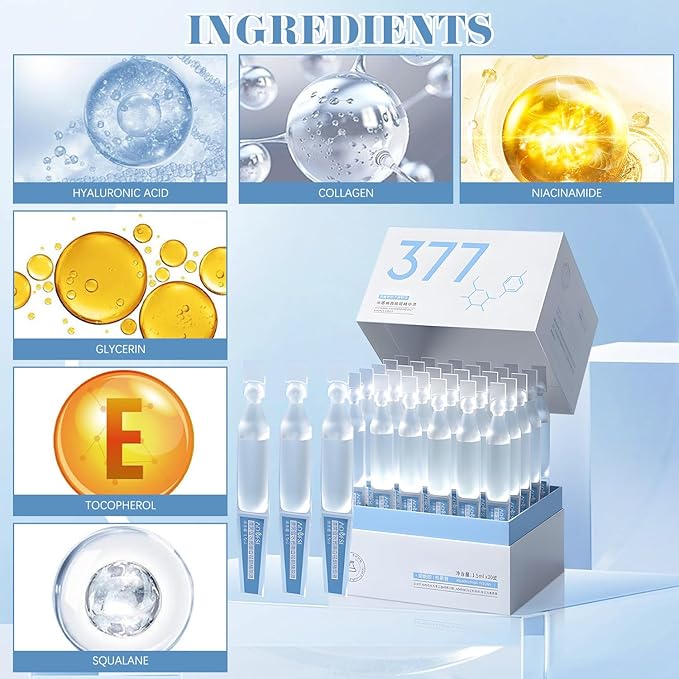 30PCS Hyaluronic Acid Tubes, 3% Hyaluronic Acid Serum Ultra-Hydrating Vials