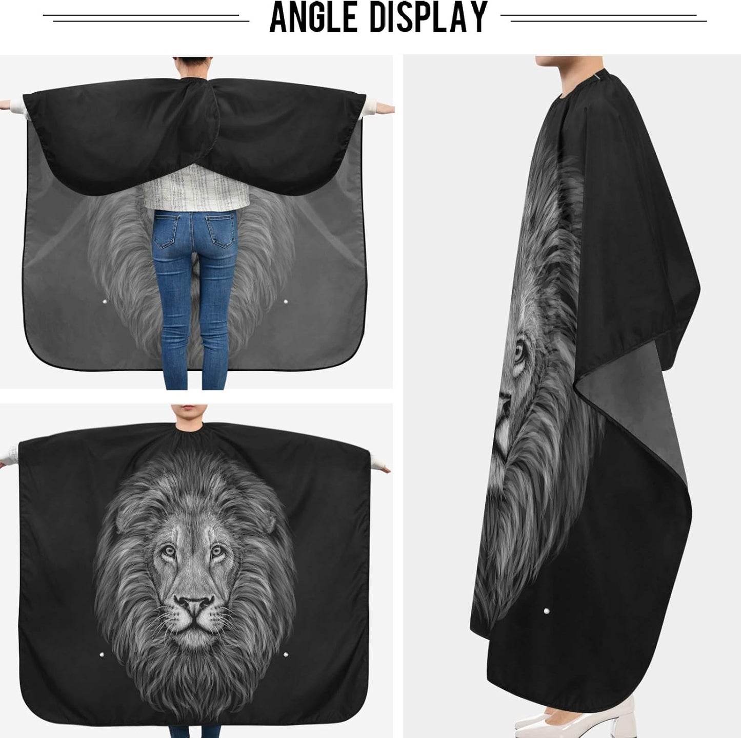 visesunny Professional Barber Cape Polyester Hair Cutting Clippings Catcher Grooming Cape Apron for Shaving Trimming For Men