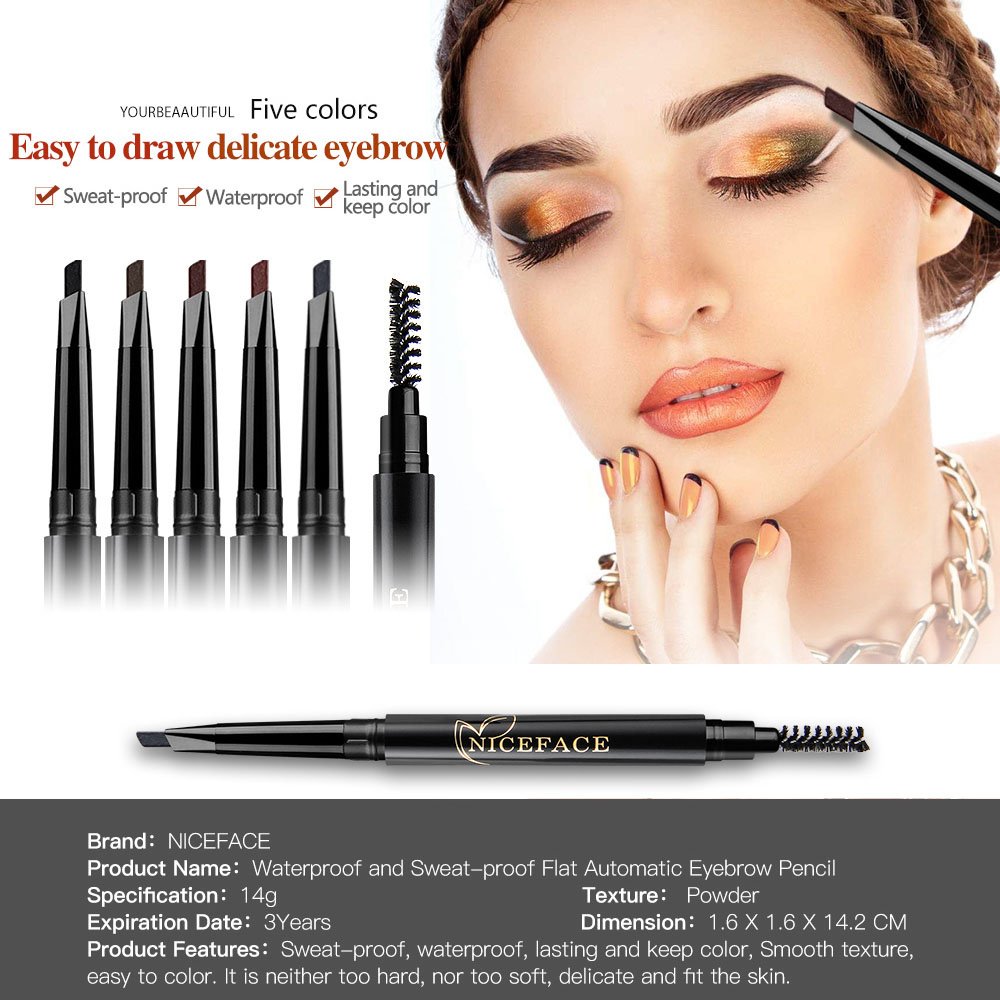Eyebrow Pencil Light Brown Double Ended Precision Waterproof Brow Cruelty Free(Light Brown #4)