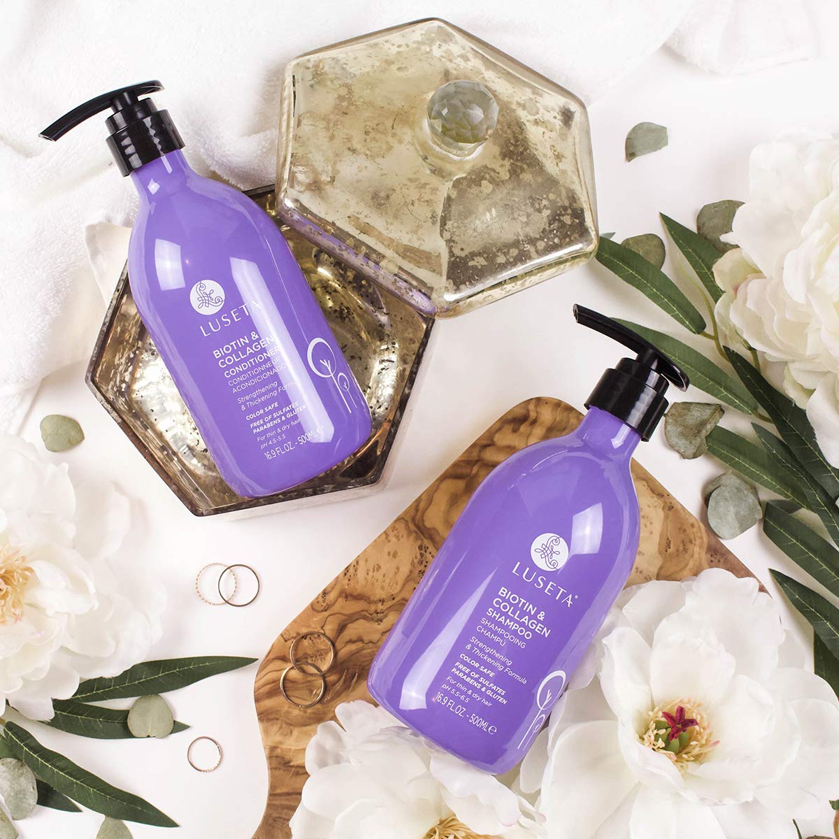 Biotin & Collagen Shampoo Conditioner Set,Thicking Shampoo for Hair Loss & Fast Hair Growth, Sulfate & Paraben Free, Keratin & Color Safe, 2×16.9oz