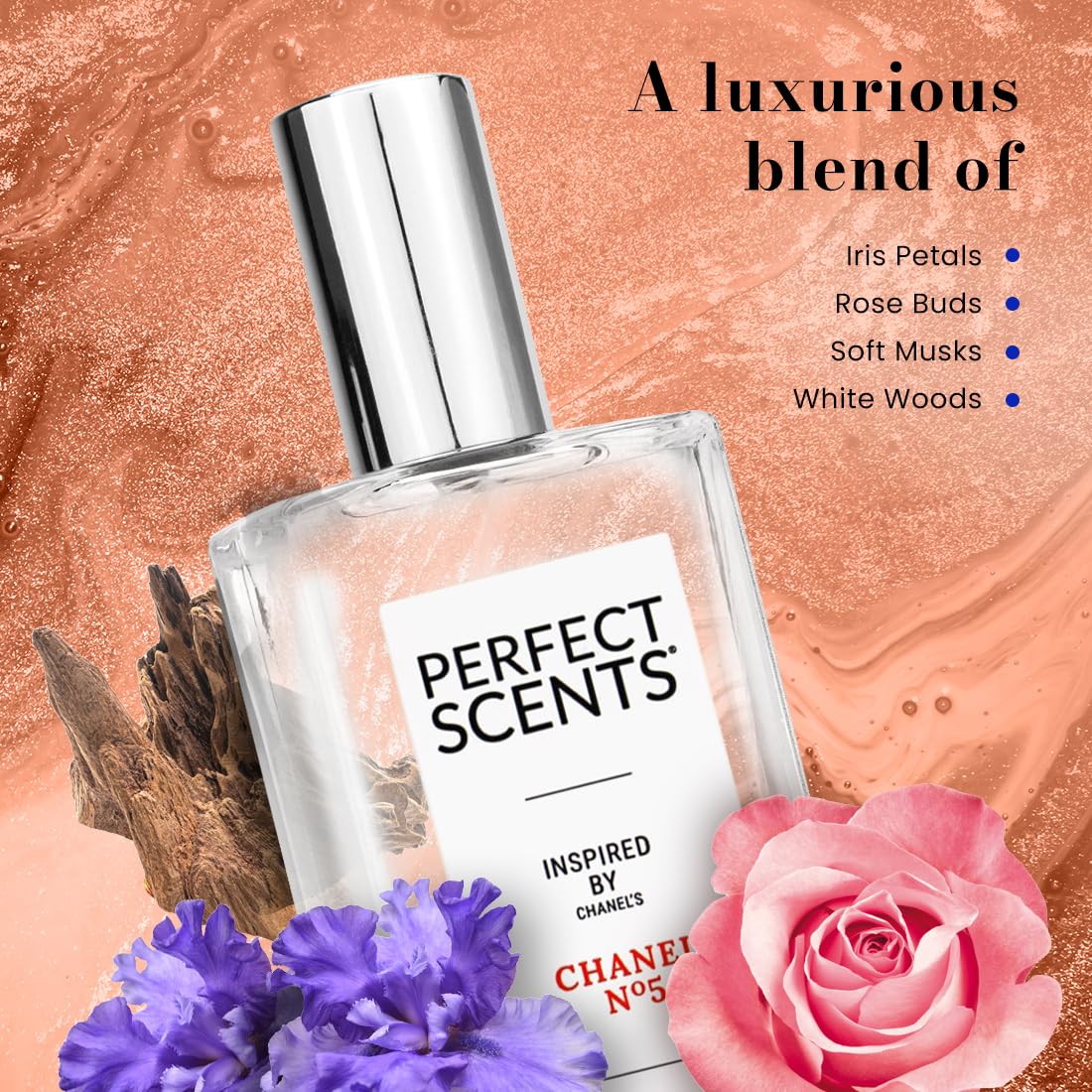 Perfect Scents Fragrances, Inspired by Chanel’s No. 5, Women’s Eau de Toilette, CLEAN, Vegan, Paraben-Free, Phthalate-Free, Never Tested on Animals, 3.4 Fluid Ounces