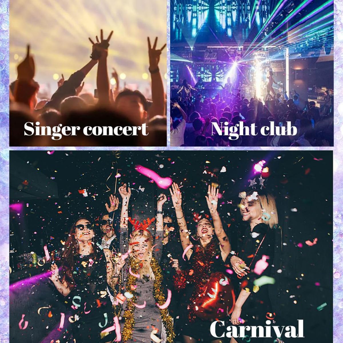 2Pcs Blue and Pink Body Glitter Stick,Face Hair Glitter Christmas Makeup,Sparkly Mermaid Sequins Hair Glitter,Waterproof Sparkle Festival Rave for Women and Girls