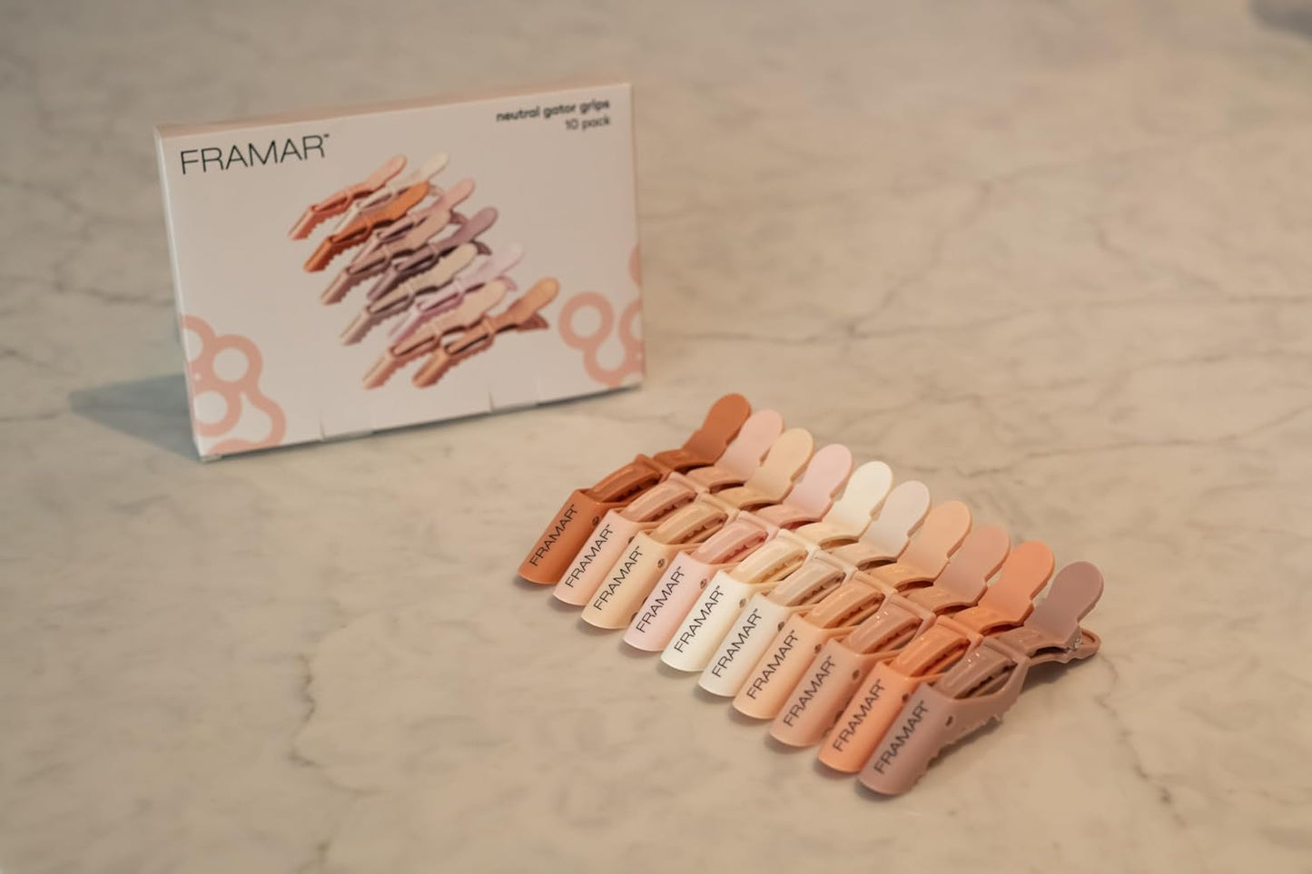 FRAMAR Neutral Alligator Clips For Hair Styling 10 Pack – Professional Alligator Hair Clips For Women, Hair Clip For Women, Salon Hair Clips For Styling – Firm Hold Without Slipping