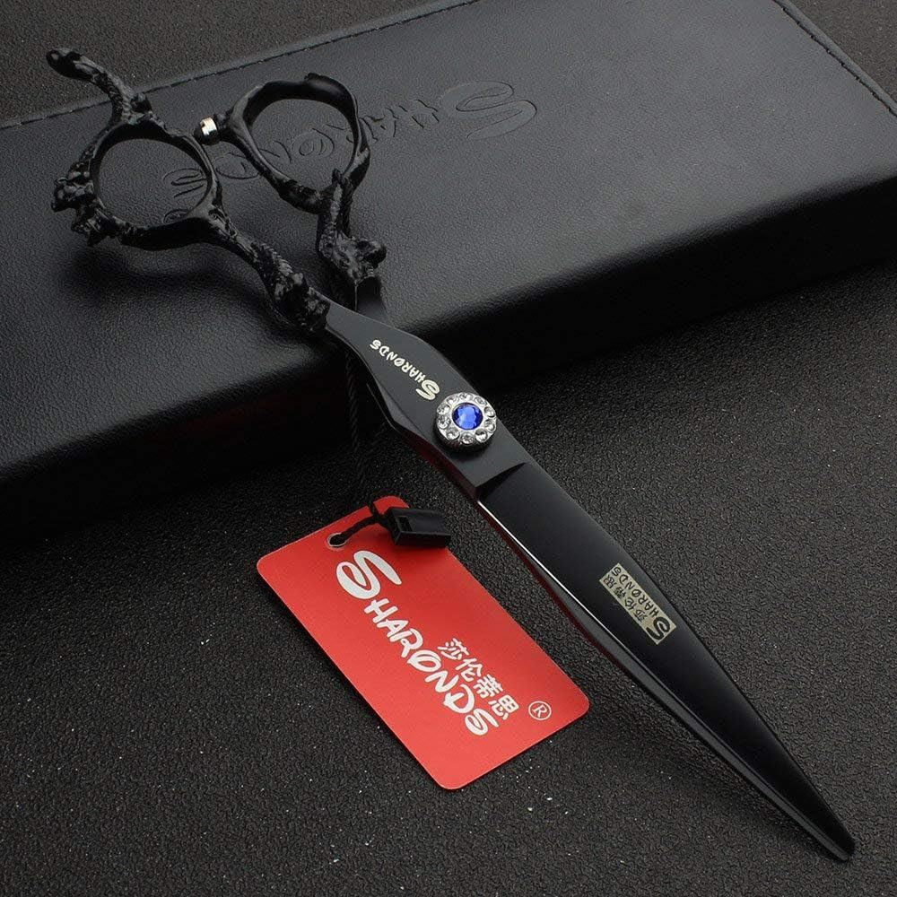 7 inch salon personalized scissors 19 cm cool black salon hair styling hair scissors stainless steel hair tools