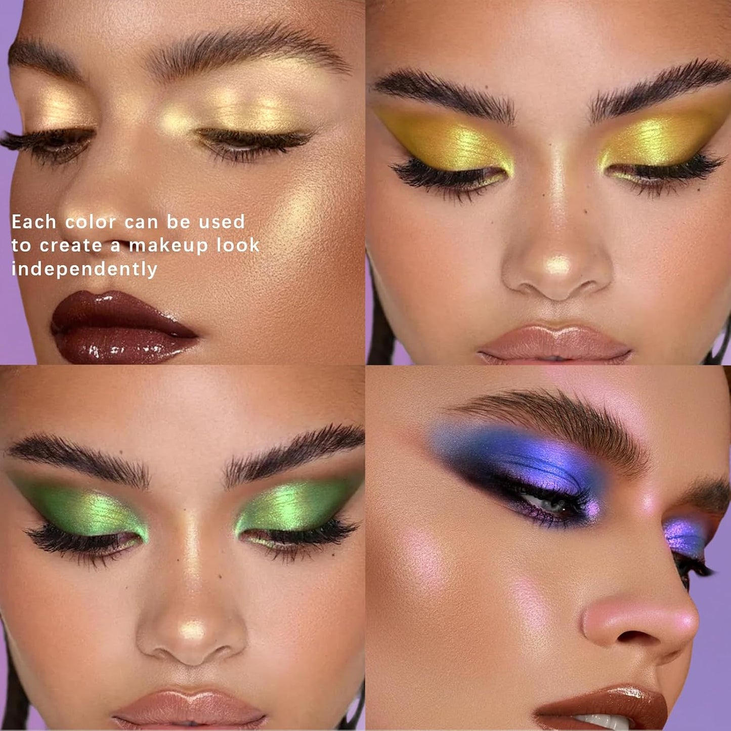 Noerrors Chameleon Eyeshadow,Multichrome Face Highlighter Palette,Holographic Eyeshadow Palette,High Pigment,Rainbow Color Shift Metallic Shimmer,Long Lasting,Duochrome Face Makeup Highlighter