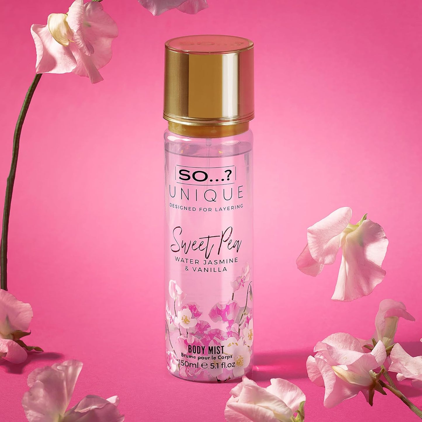 So...? Unique Body Mist - Sweet Pea for Women - 5.1 oz Body Mist - Pack of 3