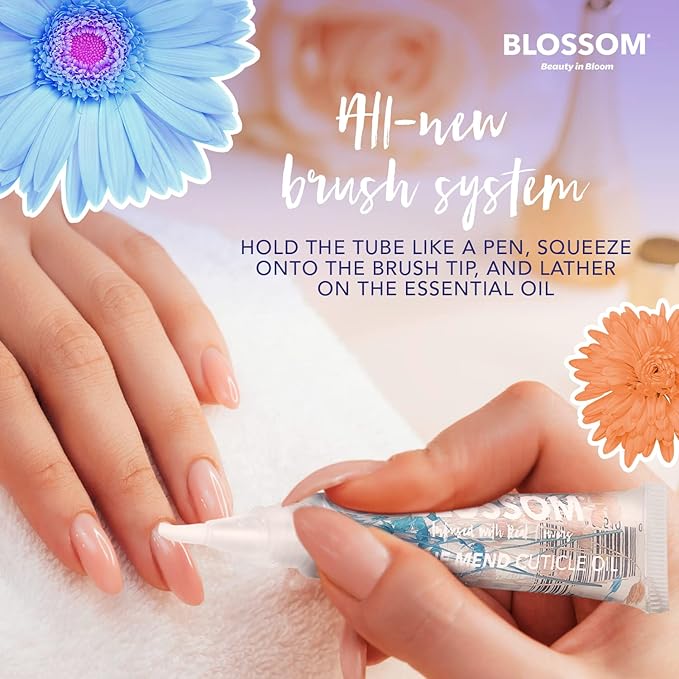 Blossom Cuticle Oil Pen for Nails, On the Mend Scented Travel Nail Oil for Growth and Strength, Infused with Real Flowers 0.34oz, Honeysuckle