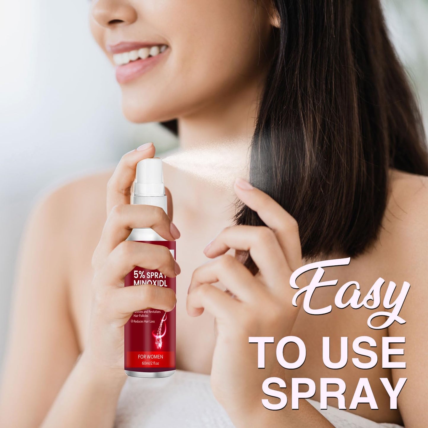 5% Minoxidil Spray for Women Hair Growth: Hair Regrowth Treatment for Thinning Hair and Hair Loss – Topical Hair Growth Serum for Women – 60ML x 2 Pack