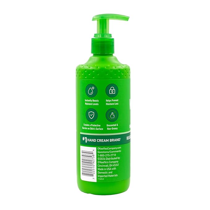 O'Keeffe's Hand and Body Lotion - 12 oz Pump (1 Pack) - Healing Lotion, Relieves Extremely Dry Skin