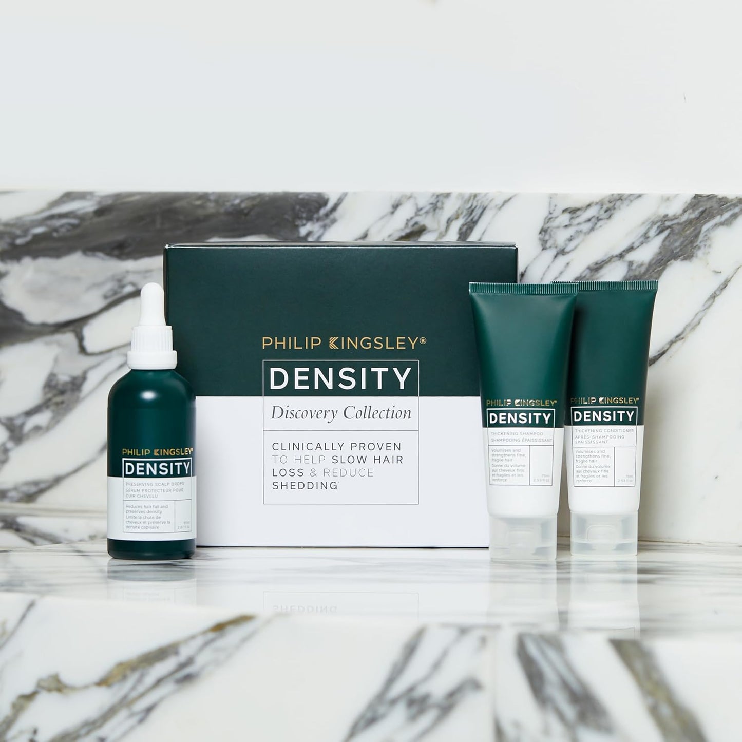 Philip Kingsley Hair Thickening Collection - Shampoo, Conditioner, and Scalp Serum for Fine, Fragile, and Thinning Hair - Volumizing and Strengthening